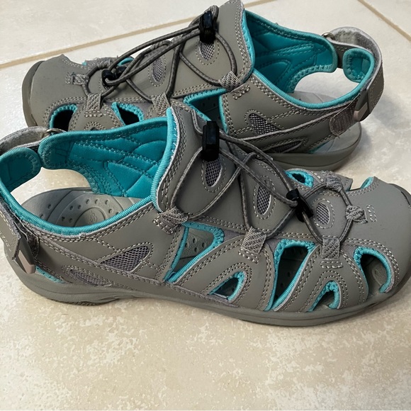 Eddie Bauer Trekking Shoe Teal/Gray Size 7 - Picture 6 of 10